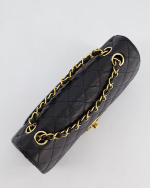 *RARE* Chanel Vintage Black Small Classic Double Flap Bag in Caviar Leather with 24K Gold Hardware