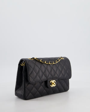 *RARE* Chanel Vintage Black Small Classic Double Flap Bag in Caviar Leather with 24K Gold Hardware