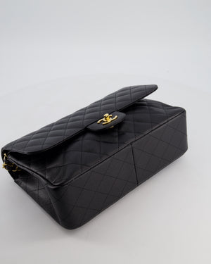 *HOT* Chanel Black Jumbo Double Flap Bag in Caviar Leather with Gold Hardware