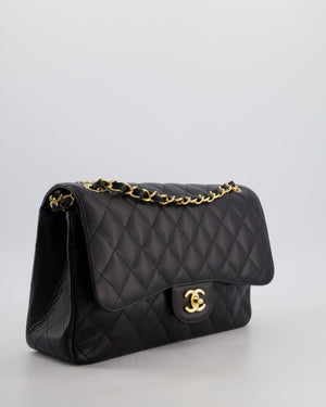 *HOT* Chanel Black Jumbo Double Flap Bag in Caviar Leather with Gold Hardware