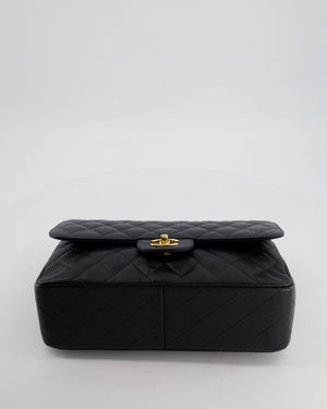 *HOT* Chanel Black Jumbo Double Flap Bag in Caviar Leather with Gold Hardware