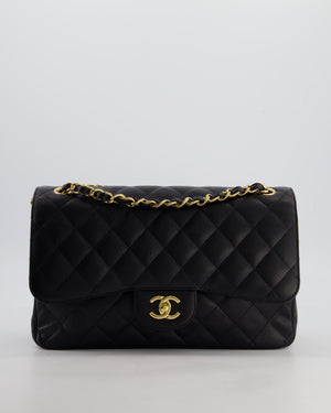 *HOT* Chanel Black Jumbo Double Flap Bag in Caviar Leather with Gold Hardware