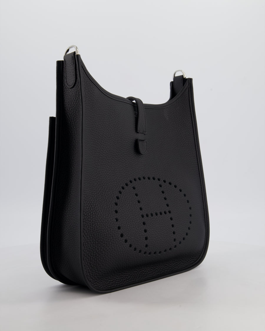 Hermès Evelyne III 29 Bag in Noir Taurillon Clemence Leather with Palladium Hardware