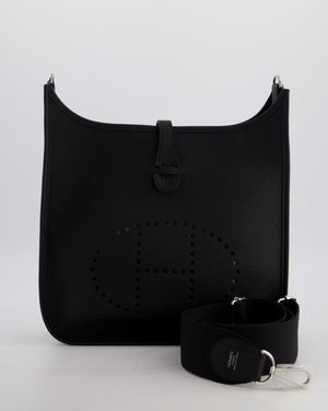 Hermès Evelyne III 29 Bag in Noir Taurillon Clemence Leather with Palladium Hardware