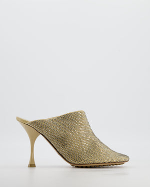 Bottega Veneta Beige Rhinestone Dot Sock Mules Size EU 39