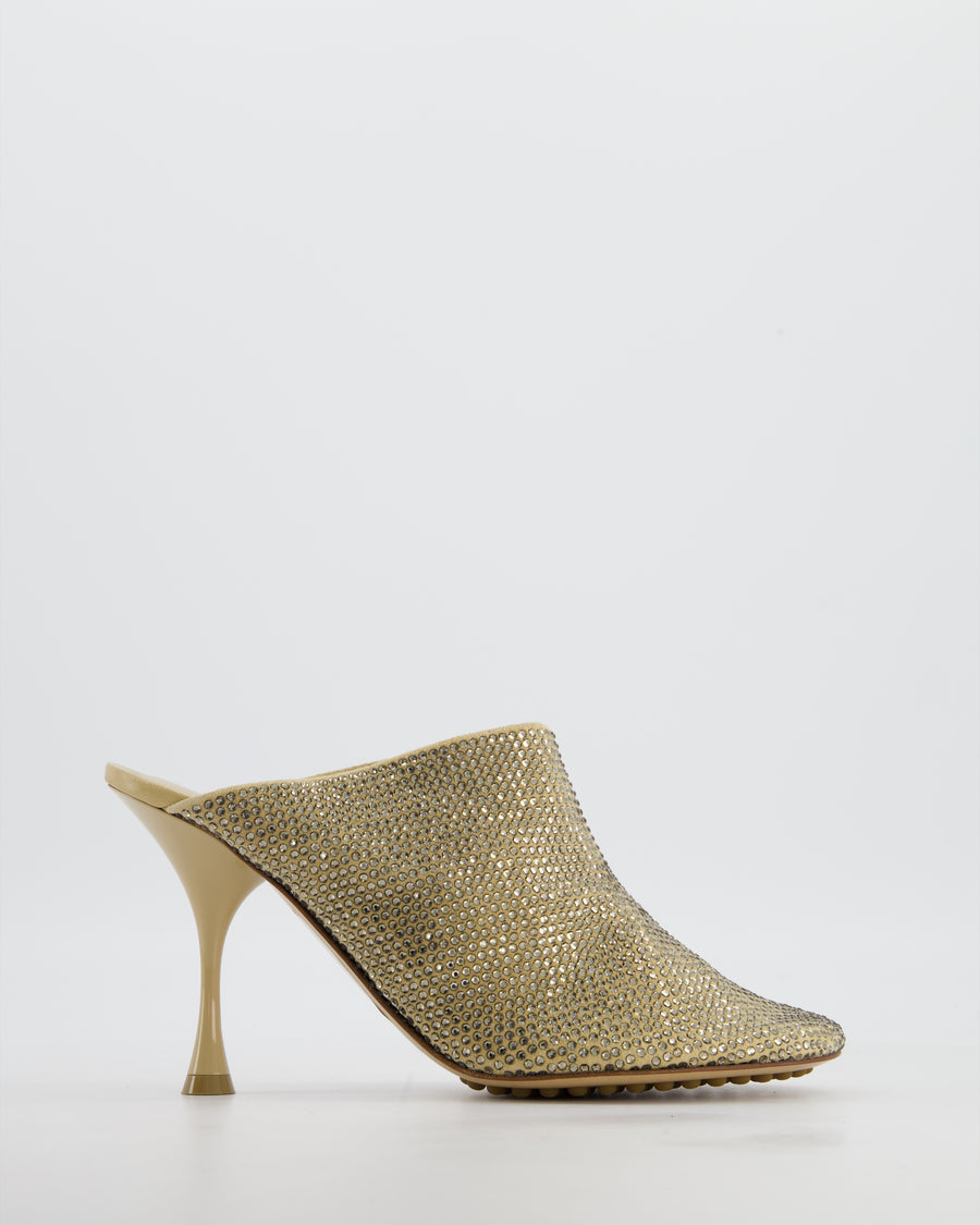 Bottega Veneta Beige Rhinestone Dot Sock Mules Size EU 39