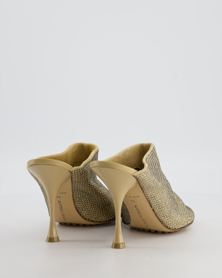Bottega Veneta Beige Rhinestone Dot Sock Mules Size EU 39