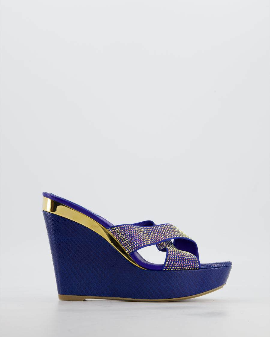 Rene Caovilla Python Rhinestone Wedges Size EU 38