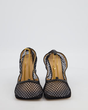 Bottega Veneta Black Stretch Square Toe Heels Size EU 38