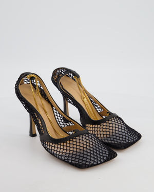 Bottega Veneta Black Stretch Square Toe Heels Size EU 38