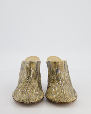 Bottega Veneta Beige Rhinestone Dot Sock Mules Size EU 39