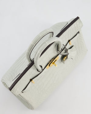 *HOLY GRAIL* Hermès Birkin Bag 25cm Gris Neve Matte Alligator Mississippiensis Leather with Gold Hardware