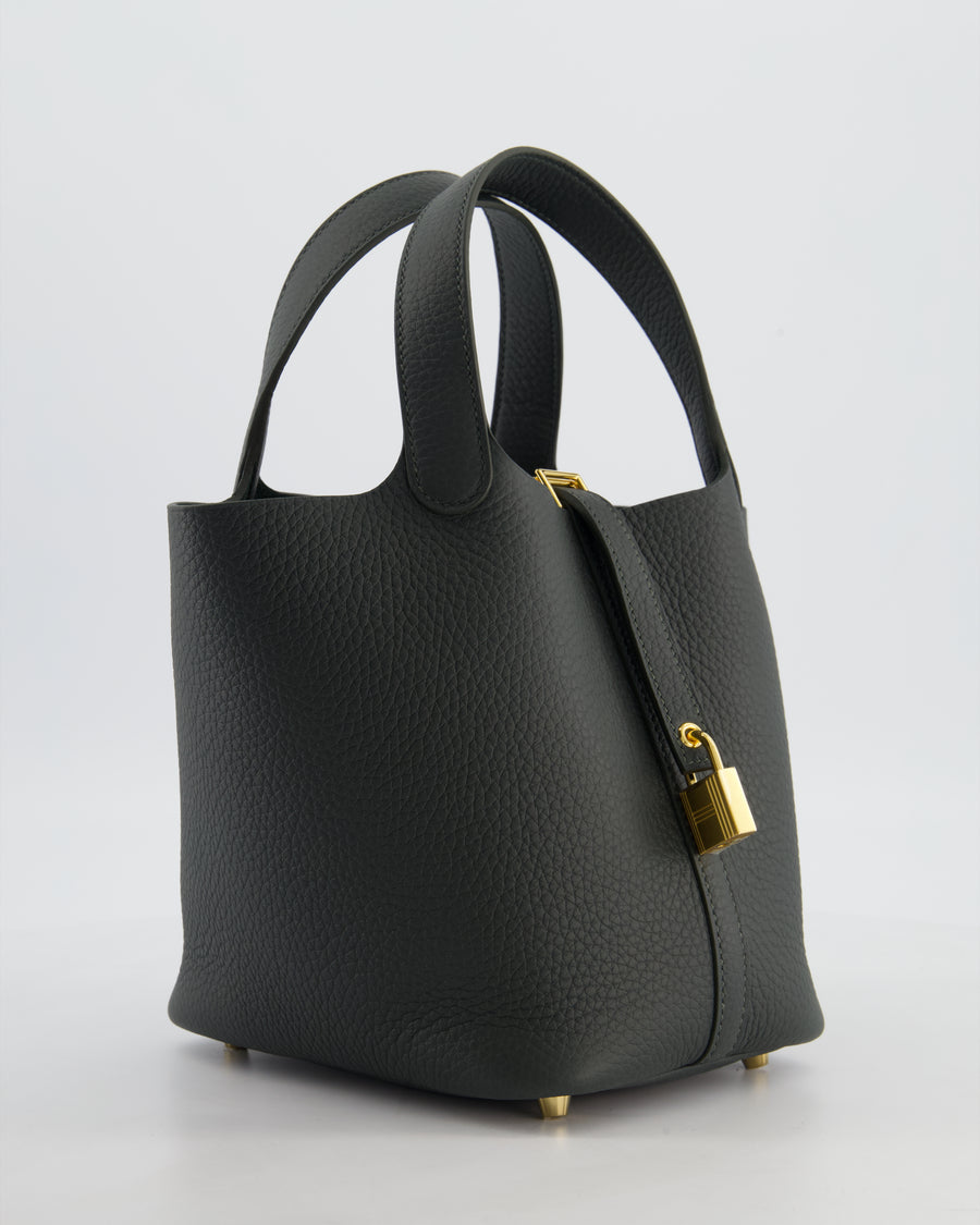 Hermès Picotin Lock 18 Bag in Vert Mangrove Clemence Leather with Permabrass Hardware