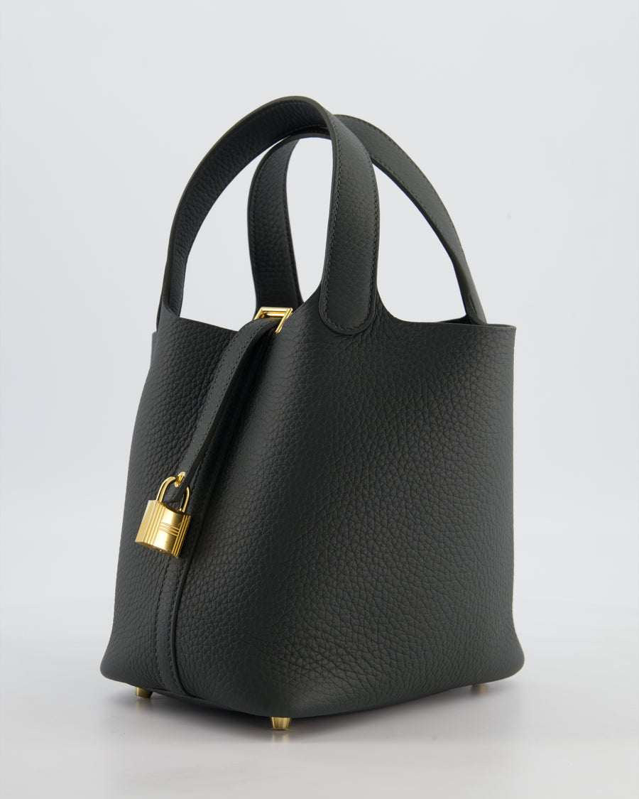 Hermès Picotin Lock 18 Bag in Vert Mangrove Clemence Leather with Permabrass Hardware