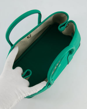 Hermès Garden Party 30 Bag in Vert Menthe Negonda Leather with Chevron Canvas Interior & Palladium Hardware