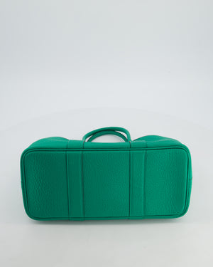 Hermès Garden Party 30 Bag in Vert Menthe Negonda Leather with Chevron Canvas Interior & Palladium Hardware