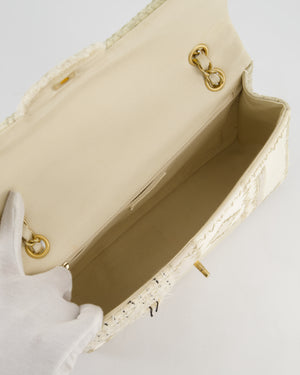 Chanel Cream Tweed and Patent Leather Patchwork Jumbo Single Flap Bag with Brushed Gold Hardware