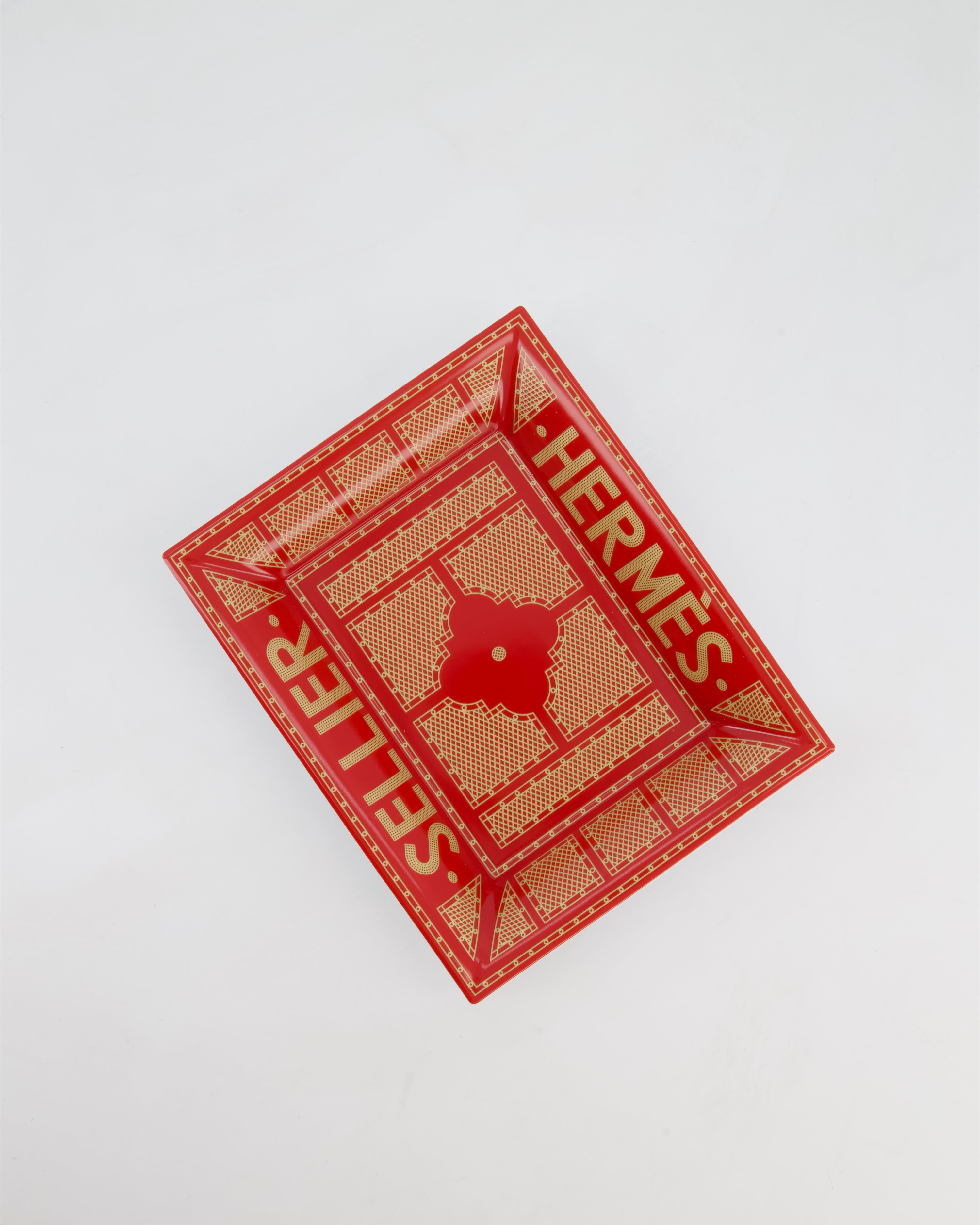 Hermès Rouge Sellier Porcelain Change Tray RRP 660£