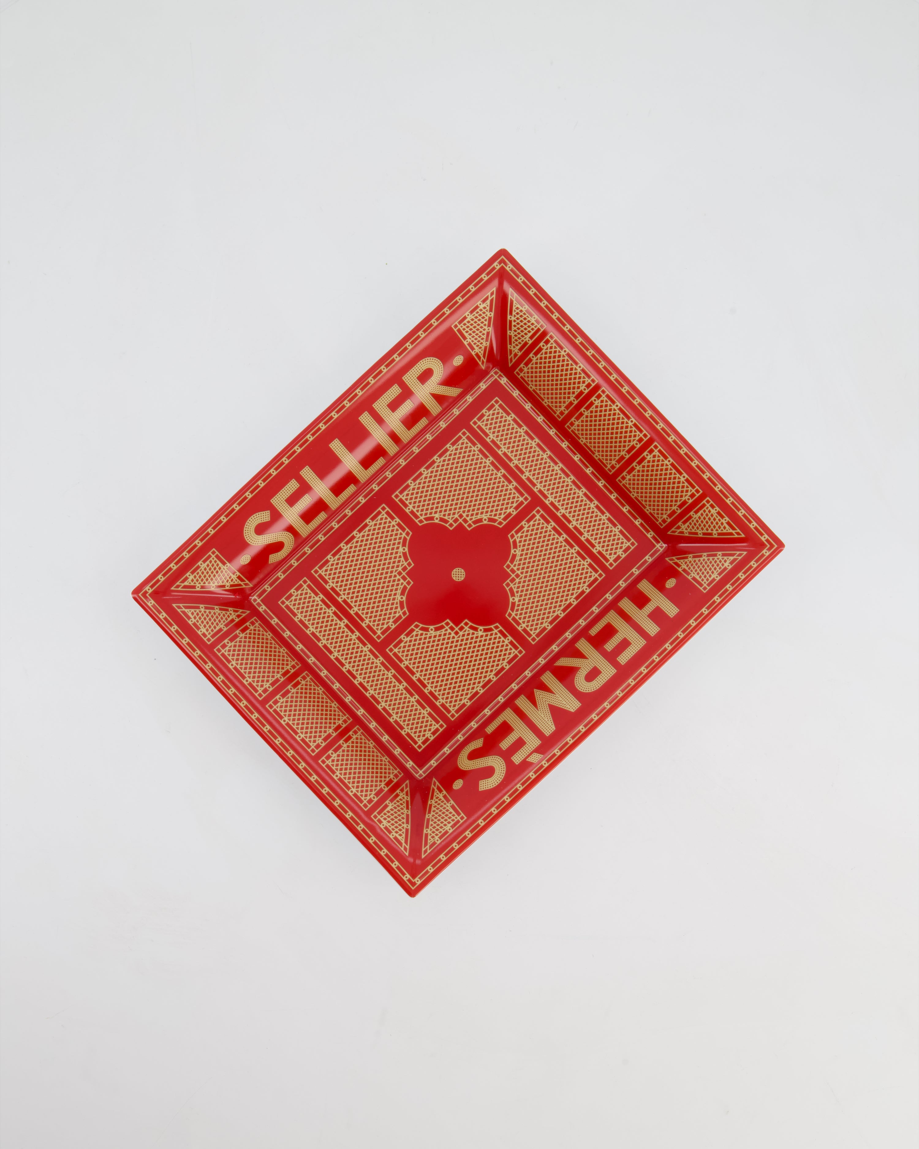 Hermès Rouge Sellier Porcelain Change Tray RRP 660£
