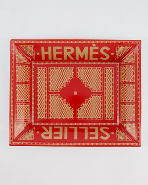 Hermès Rouge Sellier Porcelain Change Tray RRP 660£