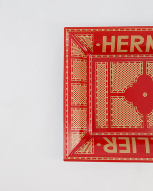 Hermès Rouge Sellier Porcelain Change Tray RRP 660£