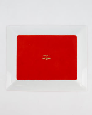 Hermès Rouge Sellier Porcelain Change Tray RRP 660£