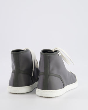 Hermès Grey Nylon and White Leather Express High-Top Sneakers Size EU 40