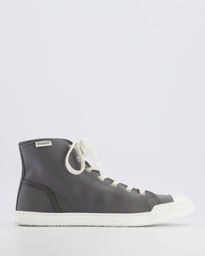 Hermès Grey Nylon and White Leather Express High-Top Sneakers Size EU 40