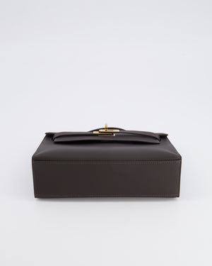 *RARE* Hermès Kelly Pochette Bag in Bai Brun Swift Leather with Gold Hardware