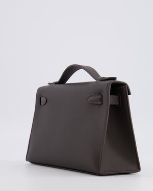 *RARE* Hermès Kelly Pochette Bag in Bai Brun Swift Leather with Gold Hardware