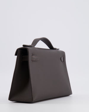 *RARE* Hermès Kelly Pochette Bag in Bai Brun Swift Leather with Gold Hardware