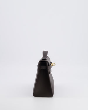 *RARE* Hermès Kelly Pochette Bag in Bai Brun Swift Leather with Gold Hardware