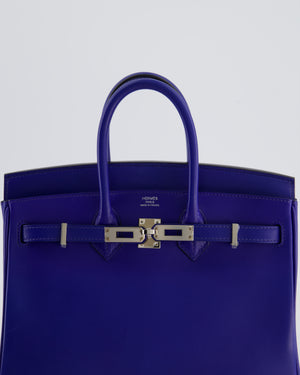 Hermès Birkin 25 Retourne Bag in Blue Electrique Tadelakt Leather with Palladium Hardware