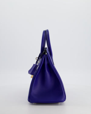 Hermès Birkin 25 Retourne Bag in Blue Electrique Tadelakt Leather with Palladium Hardware