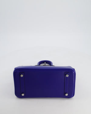 Hermès Birkin 25 Retourne Bag in Blue Electrique Tadelakt Leather with Palladium Hardware