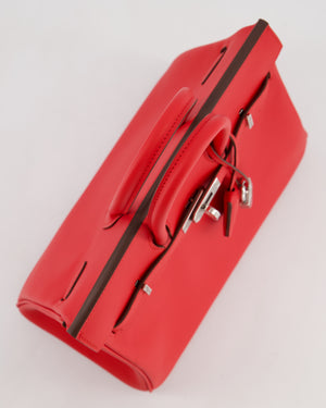 *RARE* Hermès Birkin 25 Retourne Bag in Rouge De Coeur Swift Leather with Palladium Hardware