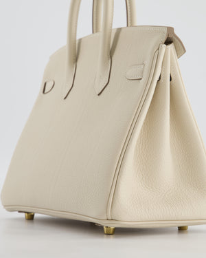 *HOT* Hermès Birkin 25 Retourne Bag in Craie Togo Leather with Gold Hardware
