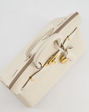 *HOT* Hermès Birkin 25 Retourne Bag in Craie Togo Leather with Gold Hardware