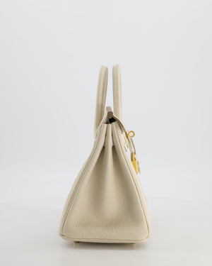 *HOT* Hermès Birkin 25 Retourne Bag in Craie Togo Leather with Gold Hardware