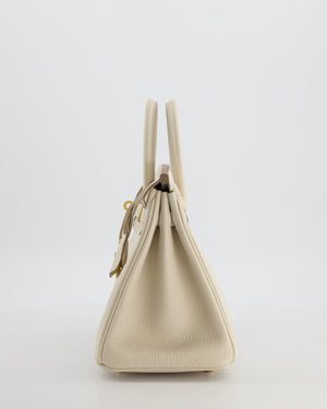 *HOT* Hermès Birkin 25 Retourne Bag in Craie Togo Leather with Gold Hardware
