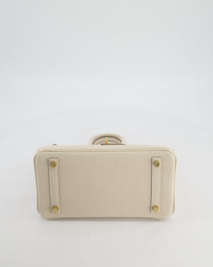*HOT* Hermès Birkin 25 Retourne Bag in Craie Togo Leather with Gold Hardware