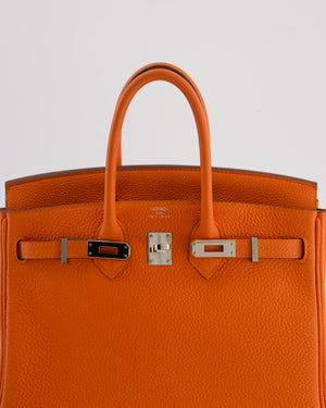 Hermès Birkin 25 Retourne Bag in Feu Togo Leather with Palladium Hardware