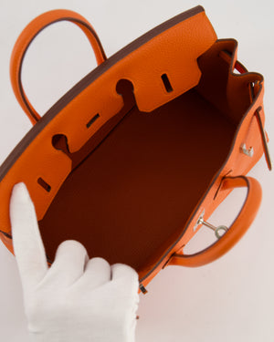 Hermès Birkin 25 Retourne Bag in Feu Togo Leather with Palladium Hardware