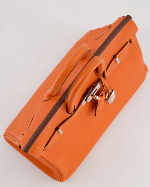 Hermès Birkin 25 Retourne Bag in Feu Togo Leather with Palladium Hardware