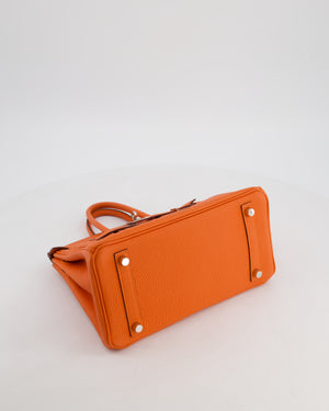 Hermès Birkin 25 Retourne Bag in Feu Togo Leather with Palladium Hardware