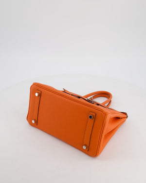 Hermès Birkin 25 Retourne Bag in Feu Togo Leather with Palladium Hardware