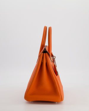 Hermès Birkin 25 Retourne Bag in Feu Togo Leather with Palladium Hardware