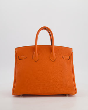 Hermès Birkin 25 Retourne Bag in Feu Togo Leather with Palladium Hardware