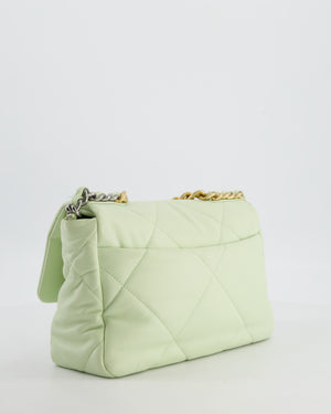 Chanel 19 Small Flap Bag in Pastel Pistachio Goatskin Leather with Tricolour Hardware