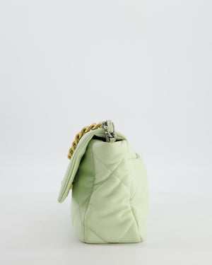 Chanel 19 Small Flap Bag in Pastel Pistachio Goatskin Leather with Tricolour Hardware